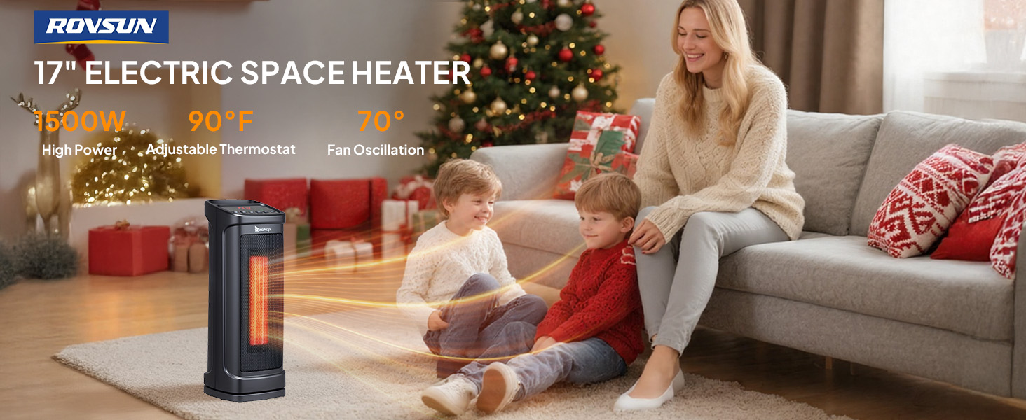 Amazon.com: ROVSUN 1500W Tower Heater w/Remote Control, 17''H