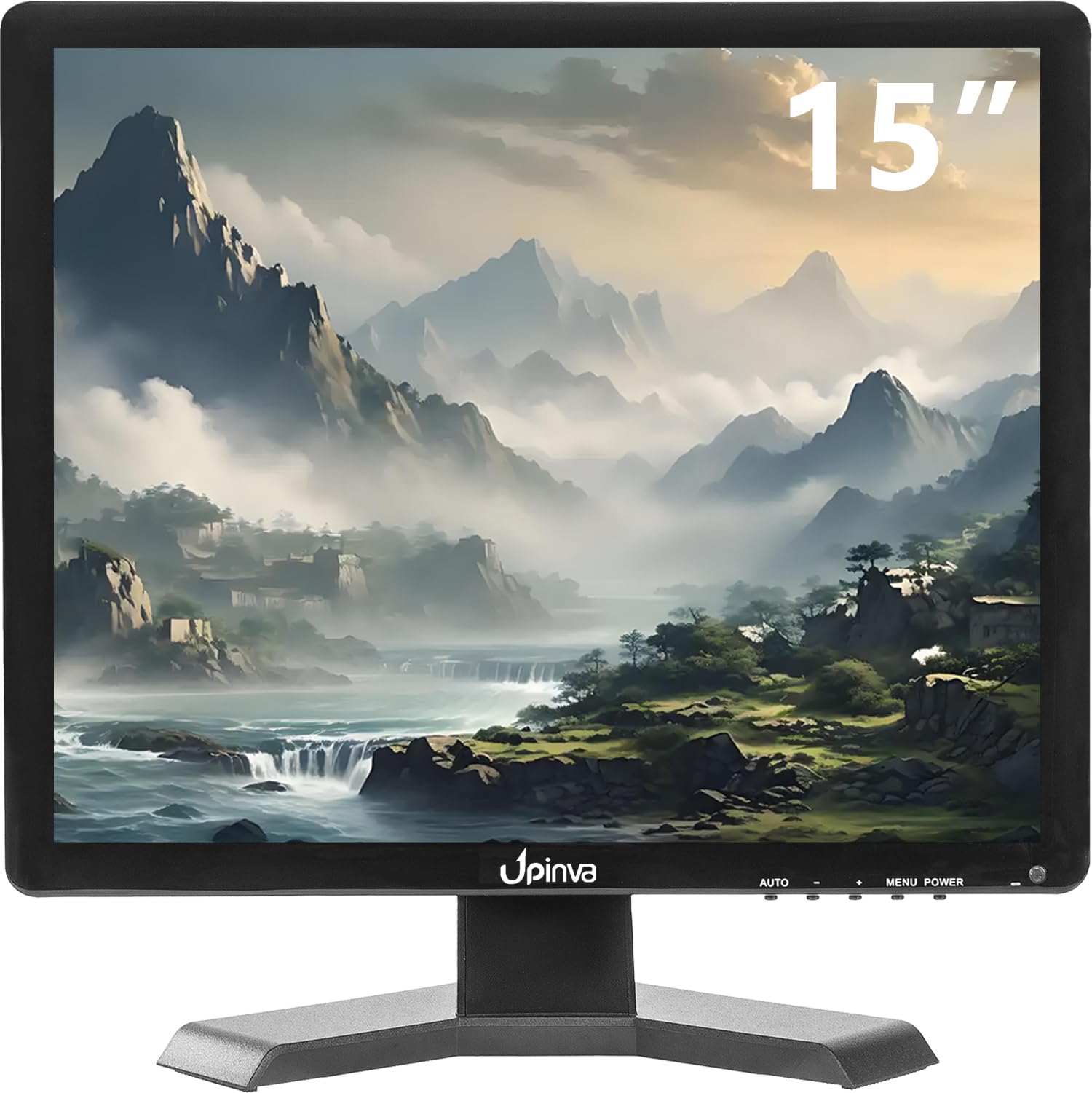 Upinvaモニター 15インチモニター 1024x768 モバイルモニター 175°視野角 サブ ディスプレイ スピーカー内蔵 ポータブルモニター 4:3 HDMI VGA BNC AV入力対応 多様接続 日本語メニュー VESA対応 モニター 小型 リモコン付属