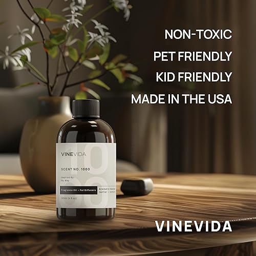 Miniatura 4 de VINEVIDA Aceite aromático para difusores de aire frío, notas aromáticas de cuero y sándalo limón, aceites esenciales para recarga de aceite difusor