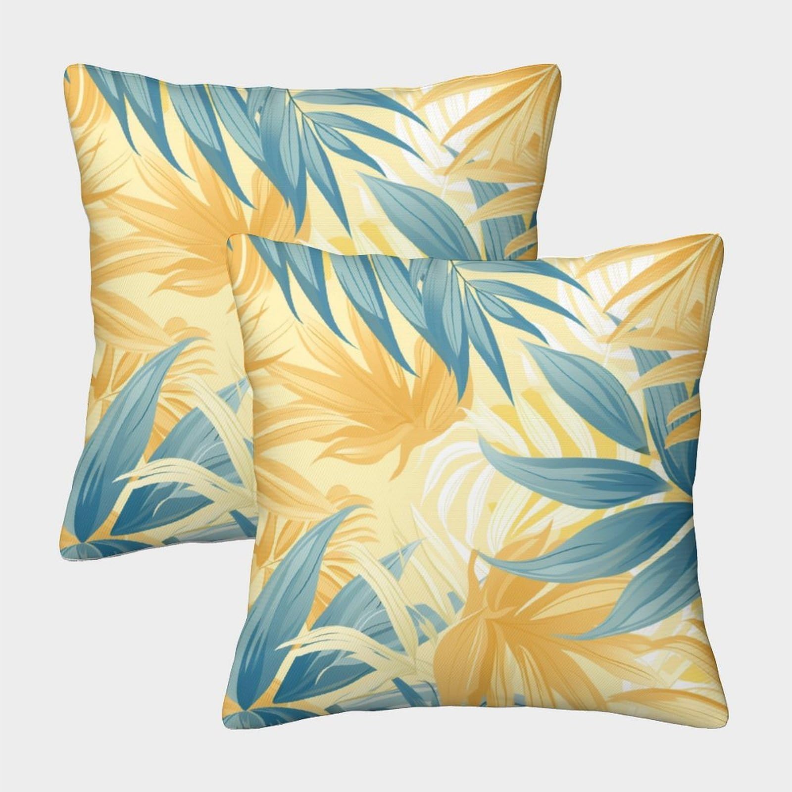kaiyun 2 Pack Tropical Plant Pillow Case 45x45cm Throw Pillow Case,Modern Decoration Pattern for Terrace Sofa Bedroom Indoor Outdoor Party
