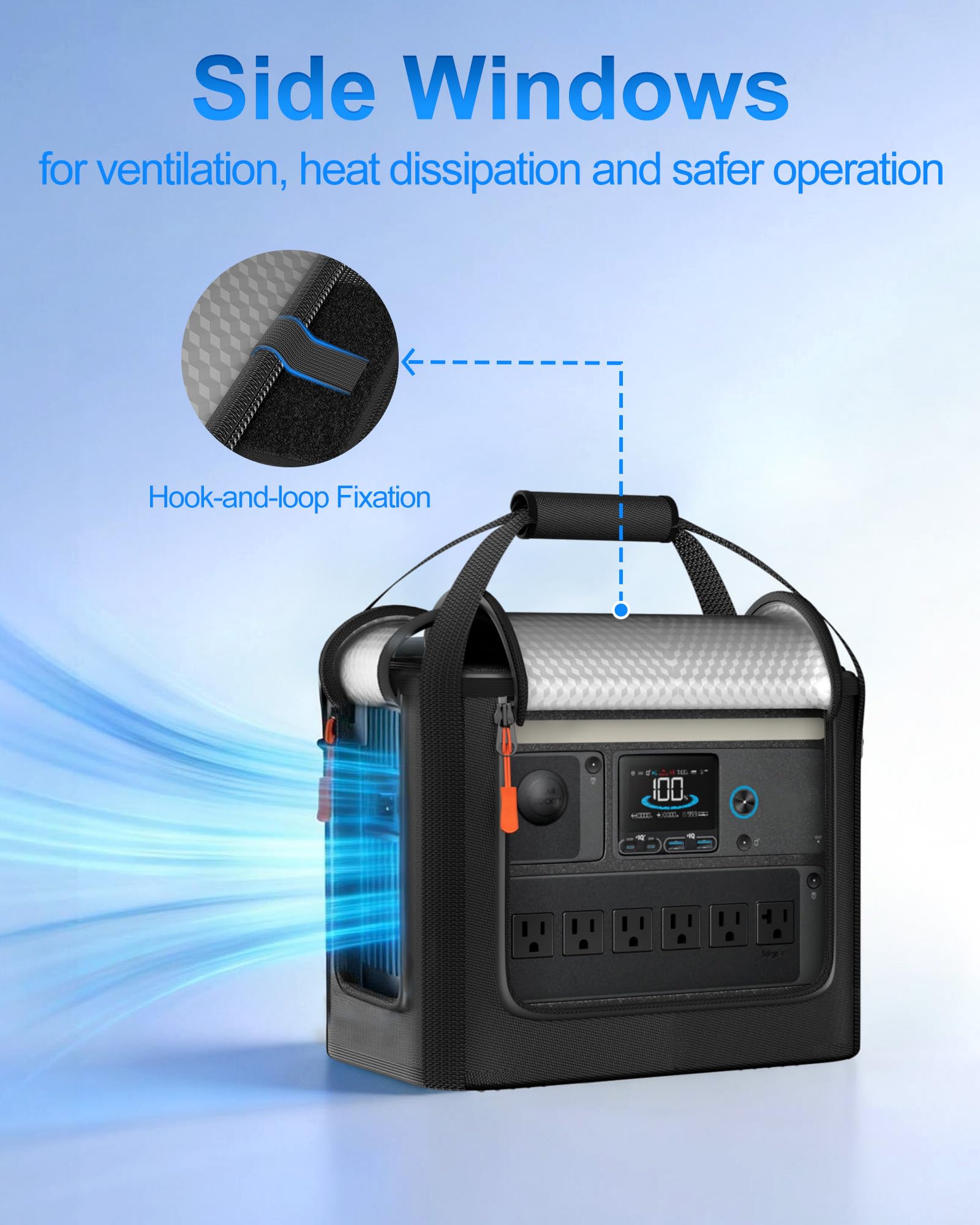 Hautton Borsa da trasporto per Anker SOLIX C1000/ C800/ C800 Plus Stazione Elettrica, Borsa di Protezione con Tracolla e Maniglia per Generatore Elettrico Portatile, Custodia per Power Station -Nero