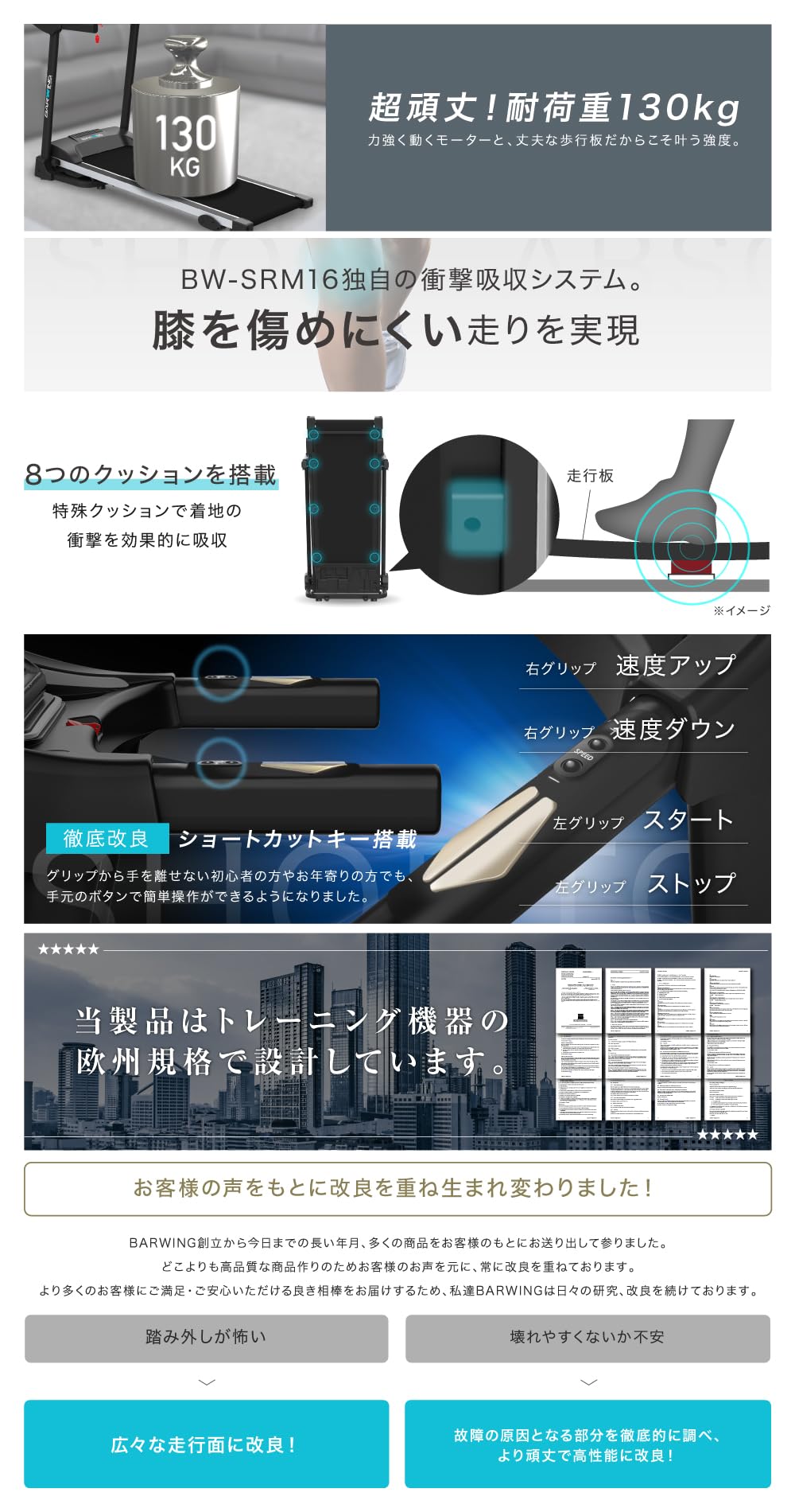 Amazon | BARWING(バーウィング) ルームランナー 時速1-16km 20個の 