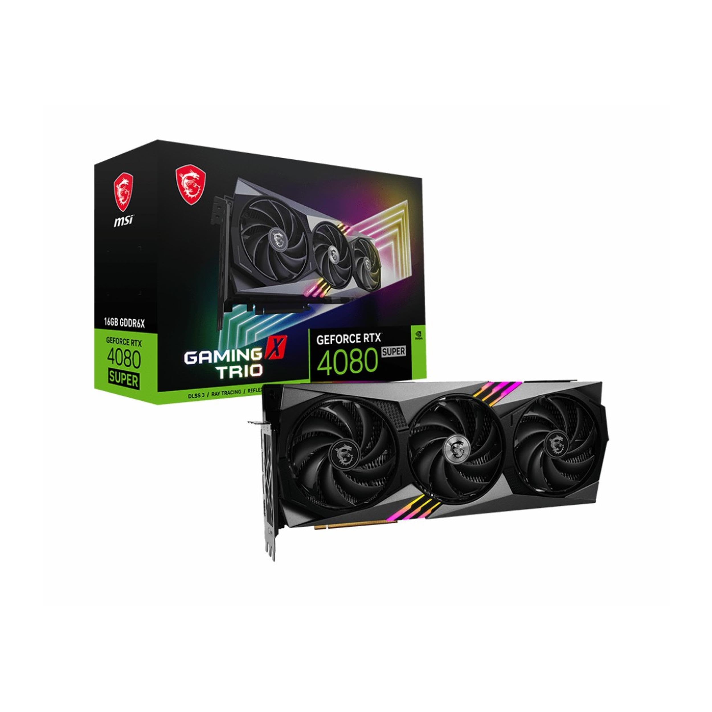 MSI GeForce Graphics Card - RTX 4070 Ti SUPER GPU, 16GB GDDR6X (21Gbps/256-bit), PCIe 4.0 - TRI FROZR 3, RGB - HDMI 2.1, DisplayPort 1.4a
