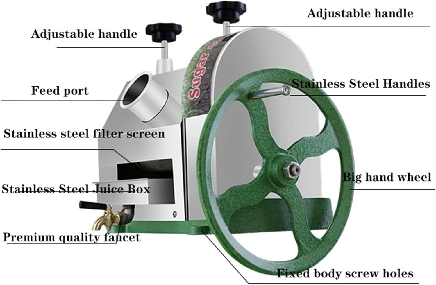Electric Press for Sugarcane Commercial Squeezer of Stainless Stainless Steel Sugar Cane 250A image 3