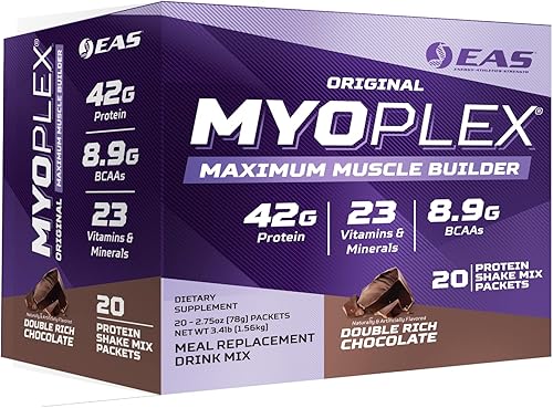 Miniatura 9 de EAS Original MYOPLEX Maximum Muscle Builder  Mezcla de proteínas de reemplazo de comidas  Taza de mantequilla de maní de chocolate  20 paquetes