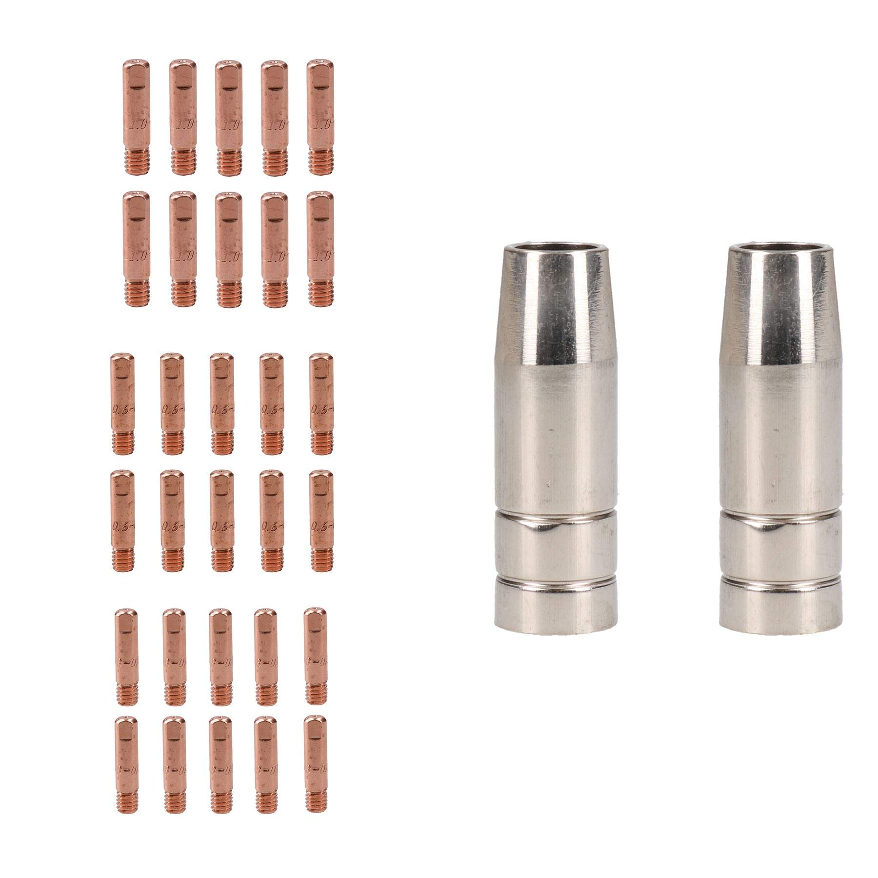 2 sindone & 30 punte di contatto 0.6, 0.8, 1.0mm Cebora 110/ Snap On 130 MIG