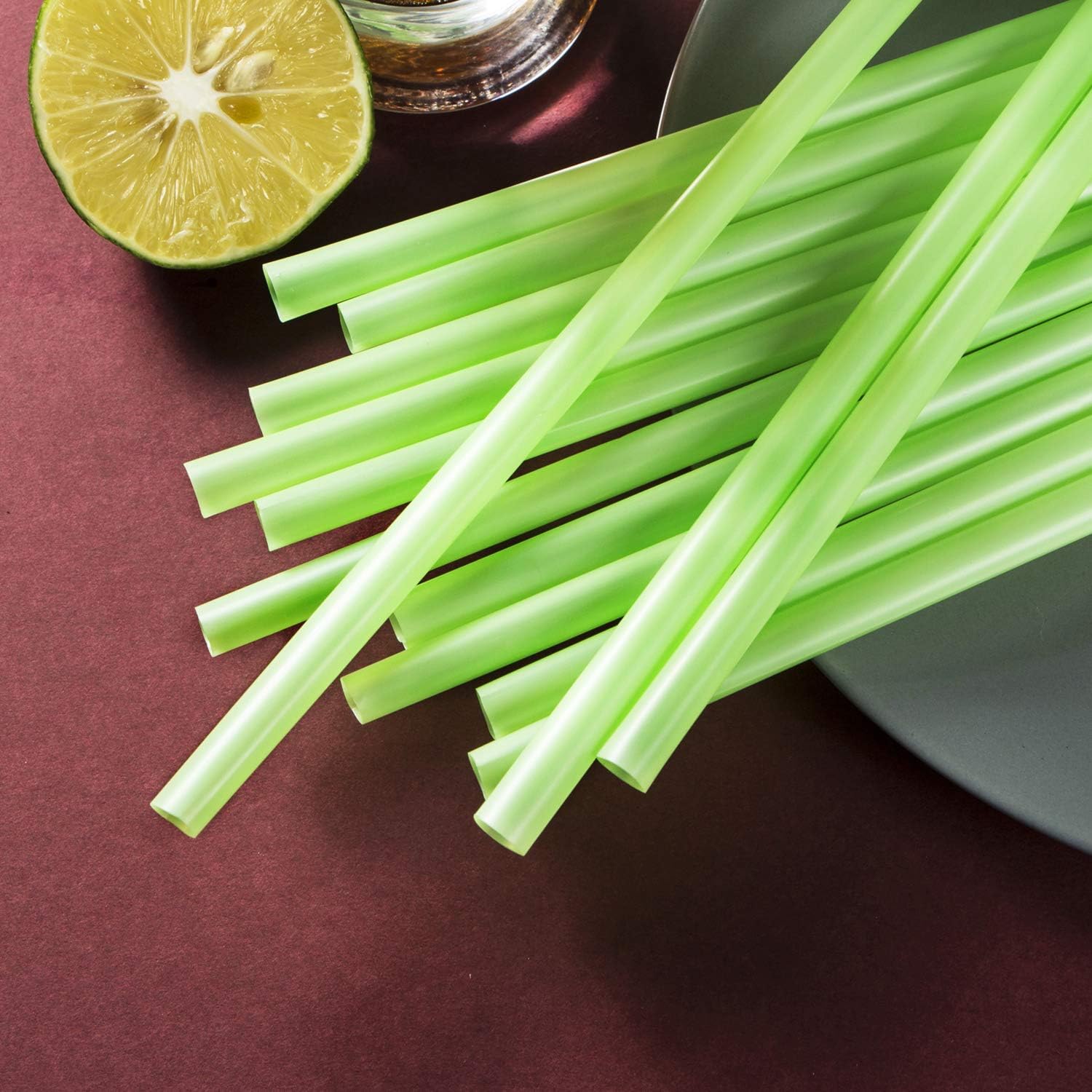 Webake 100% Compostable Jumbo Straws, 9 Inch Long Drinking Straw Eco Friendly Plant-based PLA, Plastic Alternative Straws for Drinks Smoothie Shake Slushie, Pack of 100 Individually Wrapped