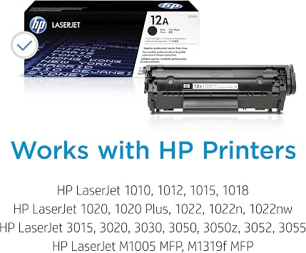 HP Q2612A 12A Original LaserJet Toner Cartridge, Black, Single Pack