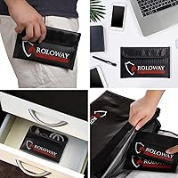 Vista 6 de ROLOWAY Bolsa pequeña ignífuga (5 x 8 pulgadas), bolsa de dinero ignífuga que no pica para dinero en efectivo, objetos de valor, pasaporte, moneda