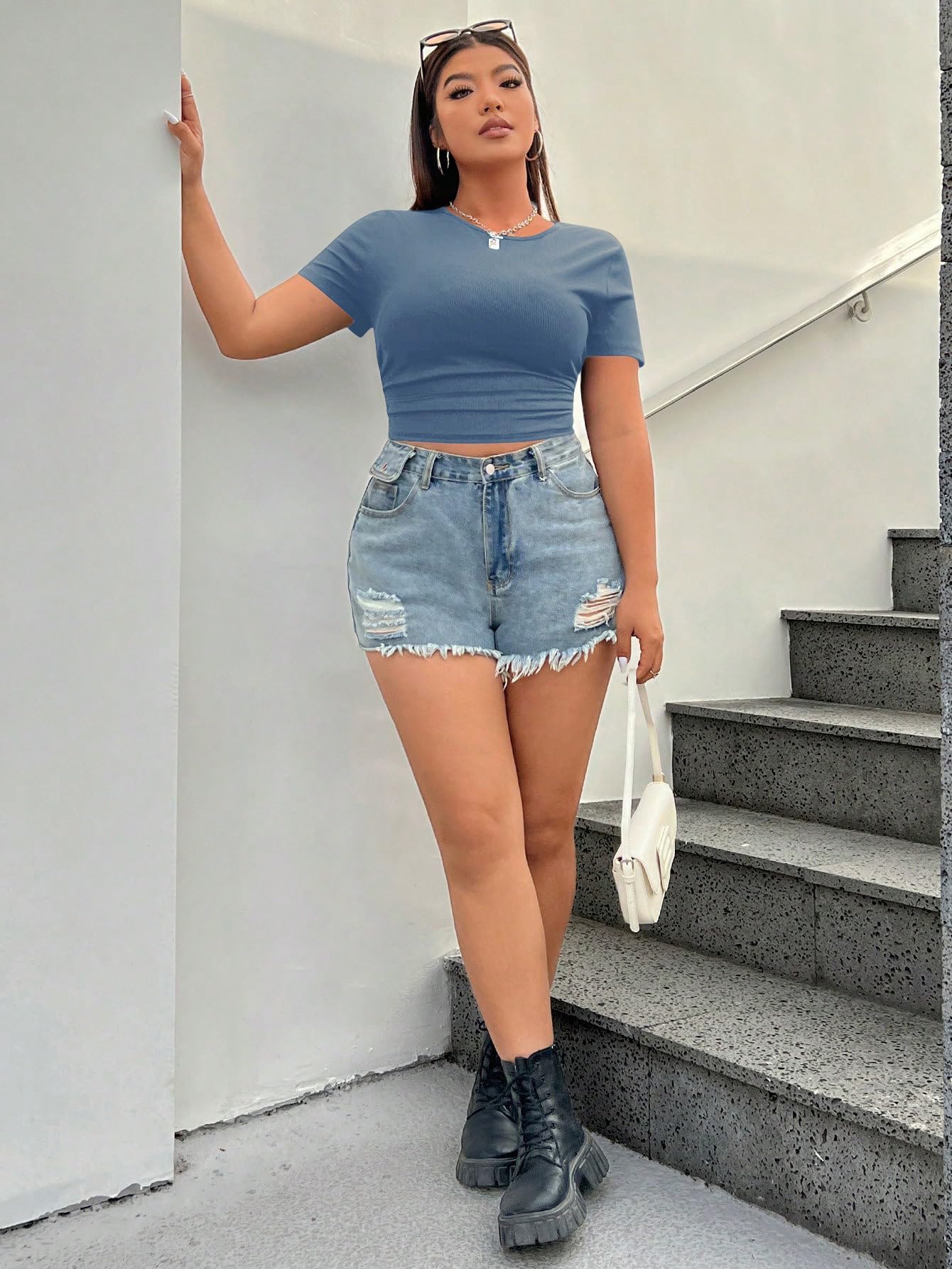 Toochki Camiseta sin mangas para mujer, cuello redondo, manga corta, corte entallado