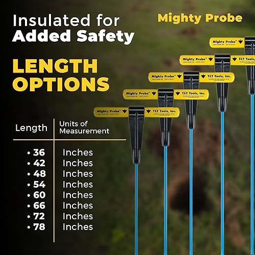 Miniatura 5 de T&T Tools Mighty Probe - Sonda de suelo de metal aislada, varilla de sondeo, varillas de acero con mango en T, herramientas de paisajismo (1, 48
