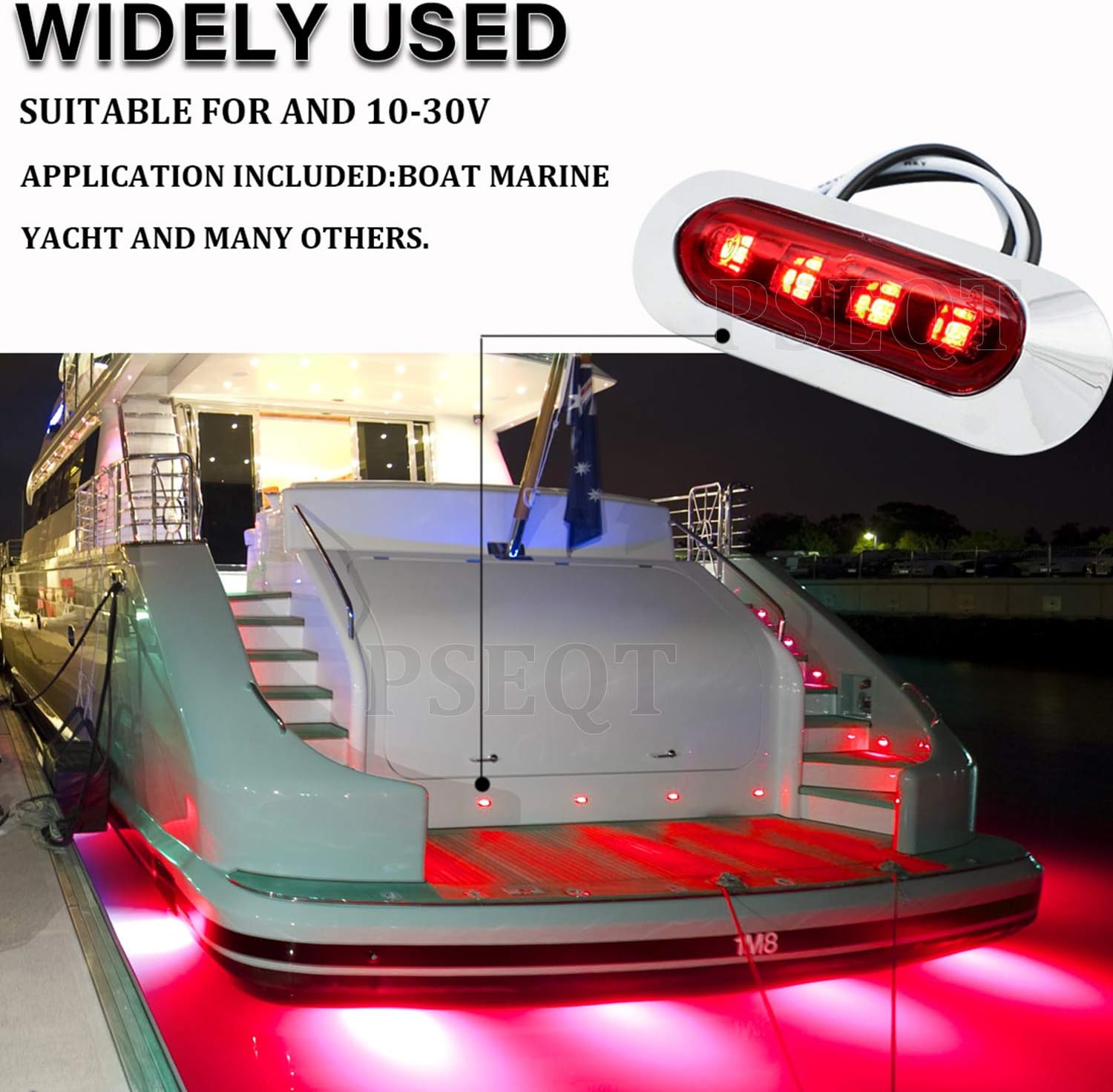PSEQT 3.8'' Waterproof Boat Marine LED Lights Courtesy Interior Deck Light Navigation Transom Stern Cabin Lighting for Pontoon Fishing Boat Kayak Sailboat Bass Boat Vessel 12V 24V (Blue 4Pcs) : Sports & Outdoors