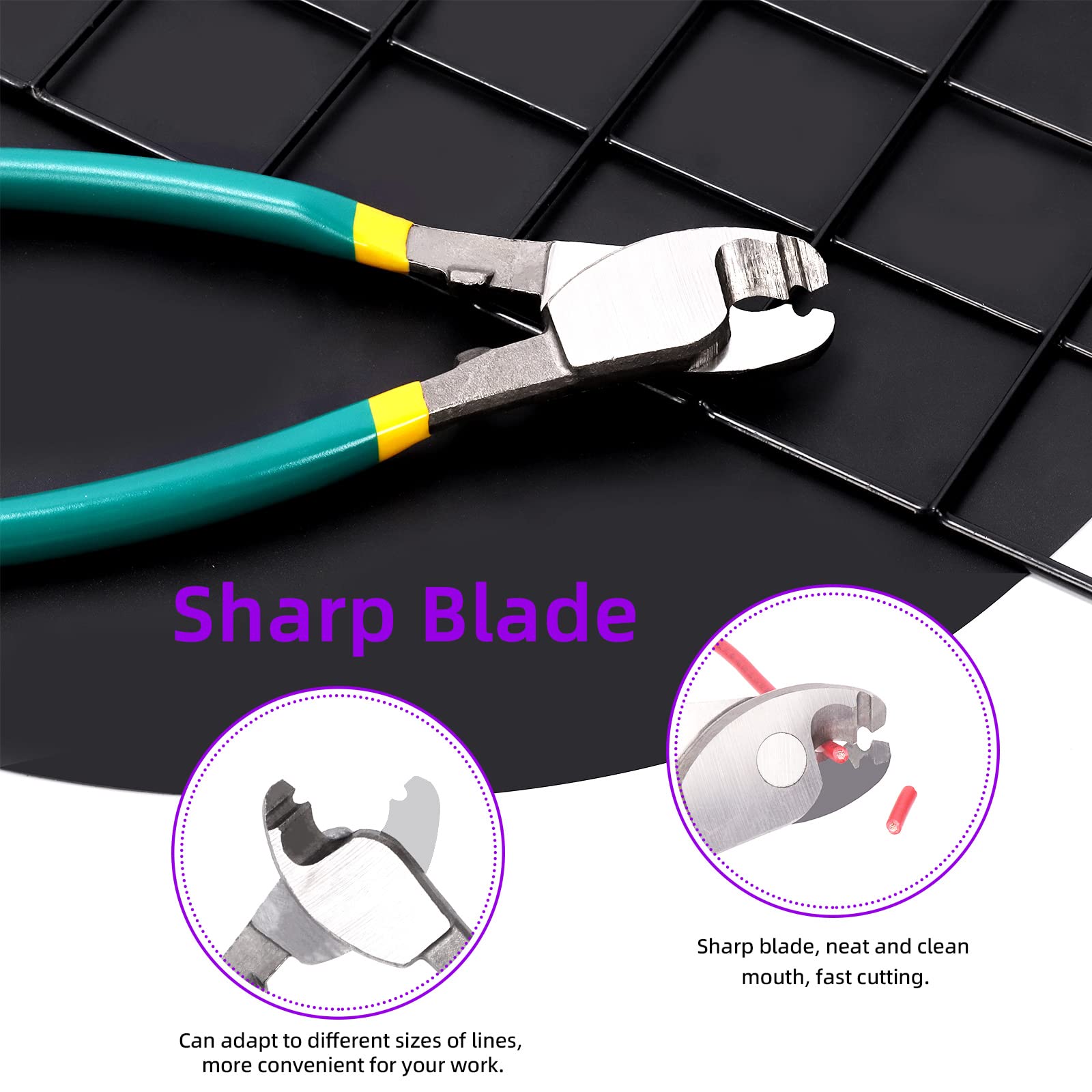 Swpeet 8 Inch Stainless Steel Cable Cutters - Heavy Duty -3