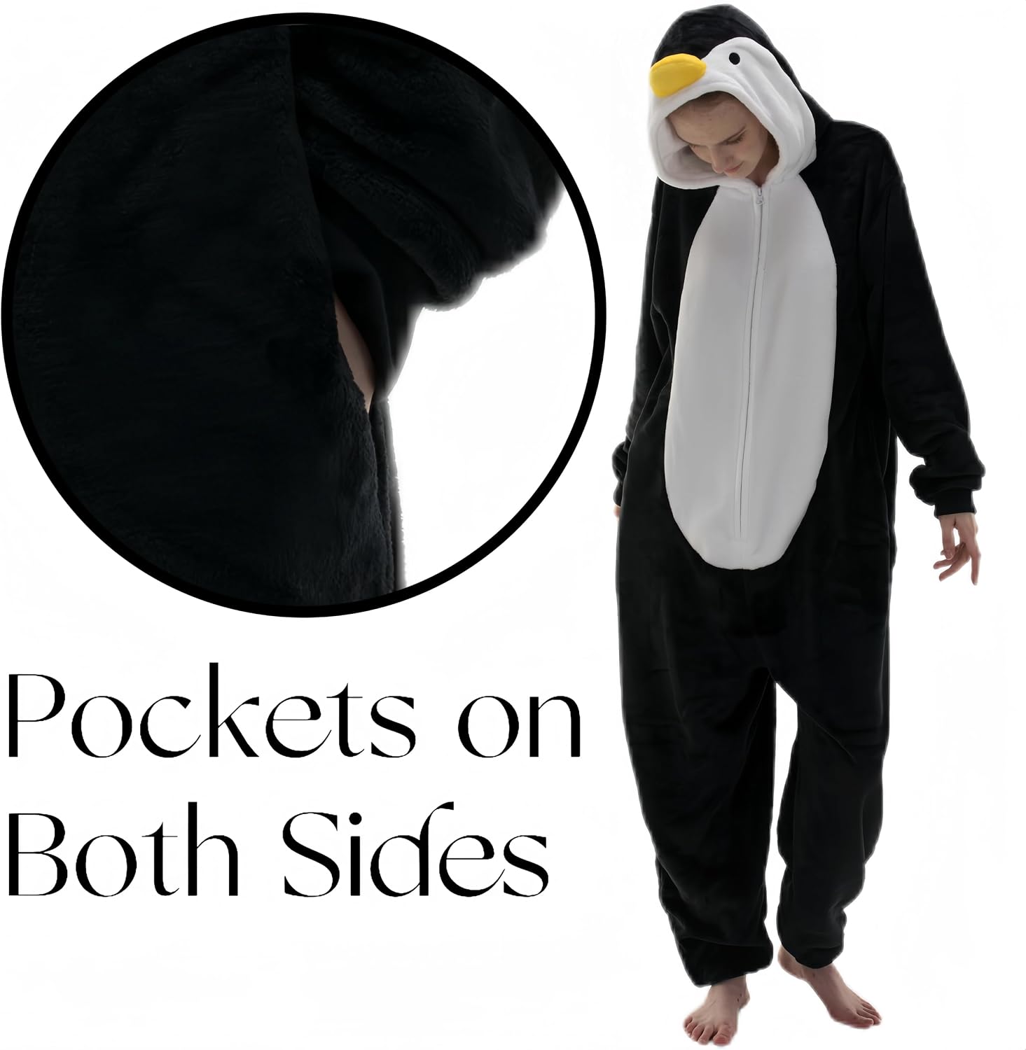 Snug Fit Unisex Adult Onesie Pajamas, Flannel Animal Cosplay One Piece Halloween Costume hooded Sleepwear Homewear