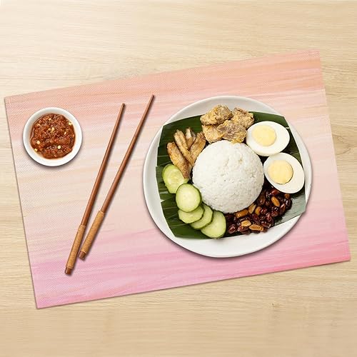 Miniatura 4 de Juego de 4 manteles individuales color rosa, 12 x 18 pulgadas, impermeables, resistentes al calor, manteles individuales para mesa de comedor,