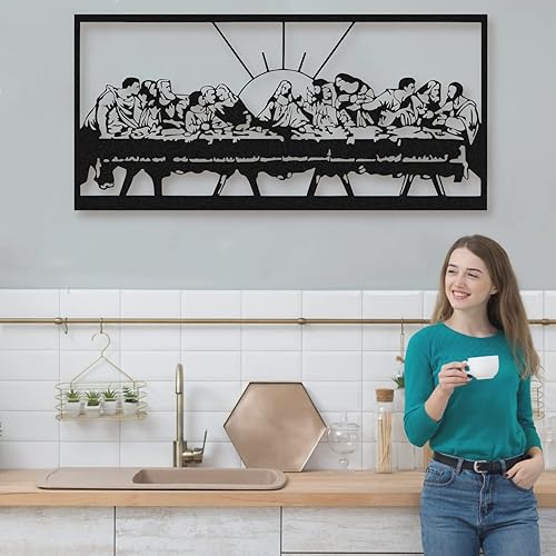 Miniatura 2 de Decoración de pared de la última cena para comedor, decoración de pared de la última cena, arte de línea de Jesús, decoración cristiana del hogar,