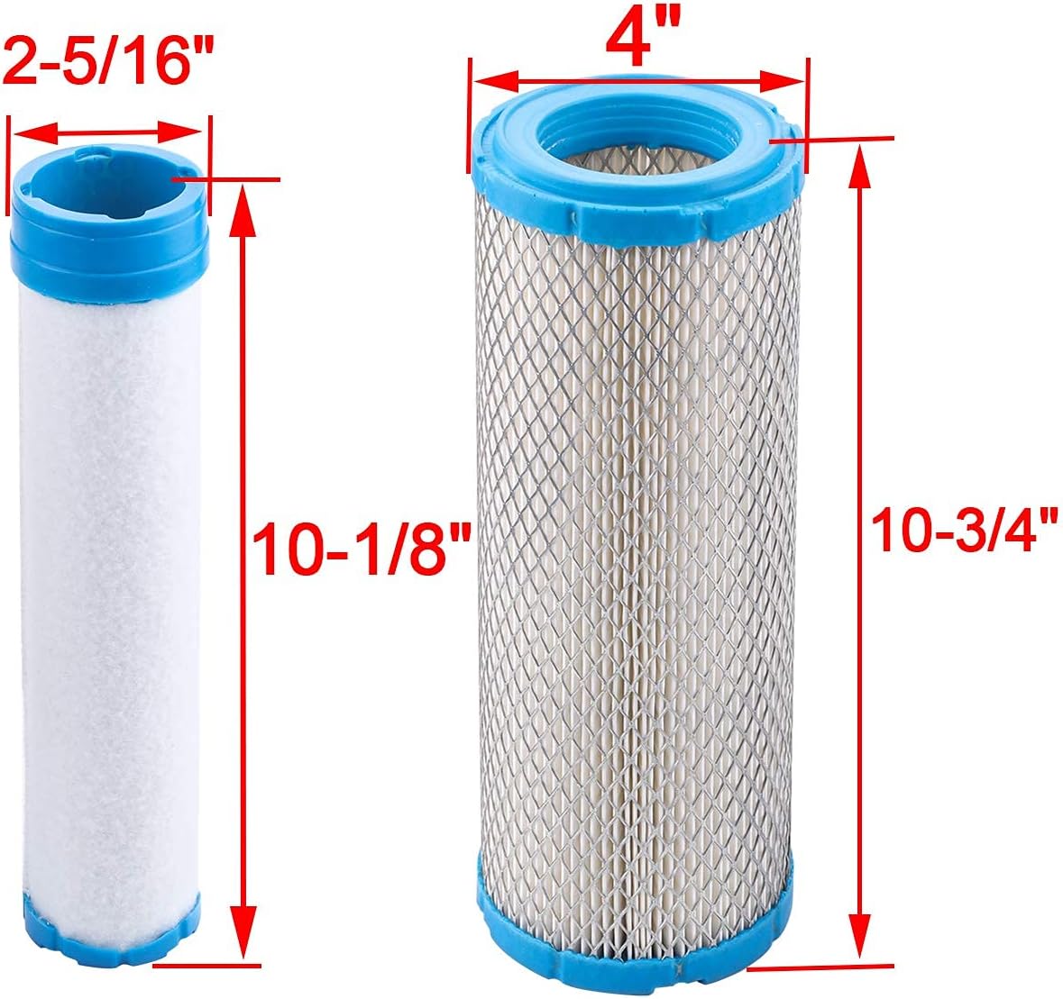 HIPA Outer Inner Air Filter for Kawasaki 11013-7044 11013-7020 11013-7019 11013-7045 Kohler 25 083 01 25 083 01-S 2508301 25 083 04 2508304 JD M131802 M131803