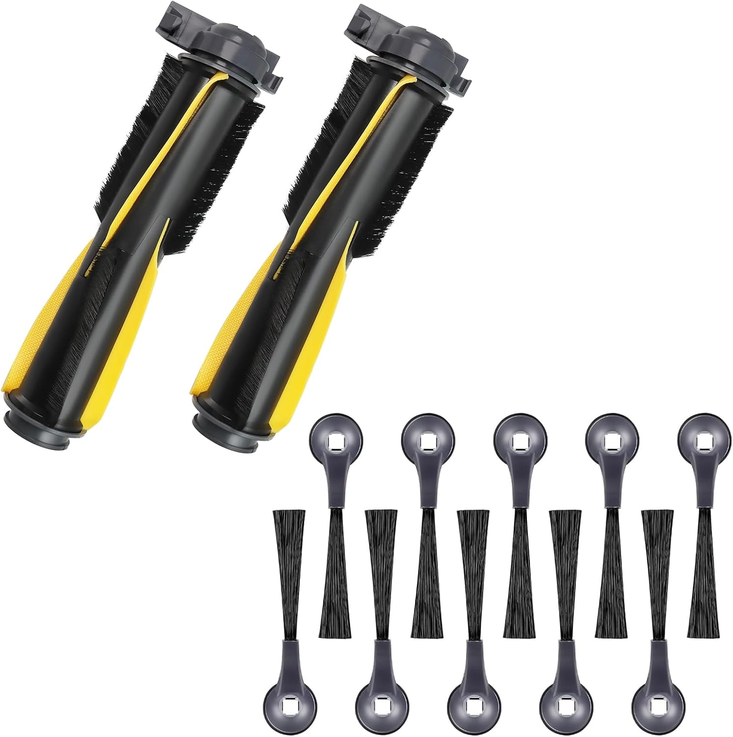 Techecook 2Pack Main Roller Brush for Shark IQ Vacuum and 10Pack 102KY1000 Shark Side Brushes Replacement