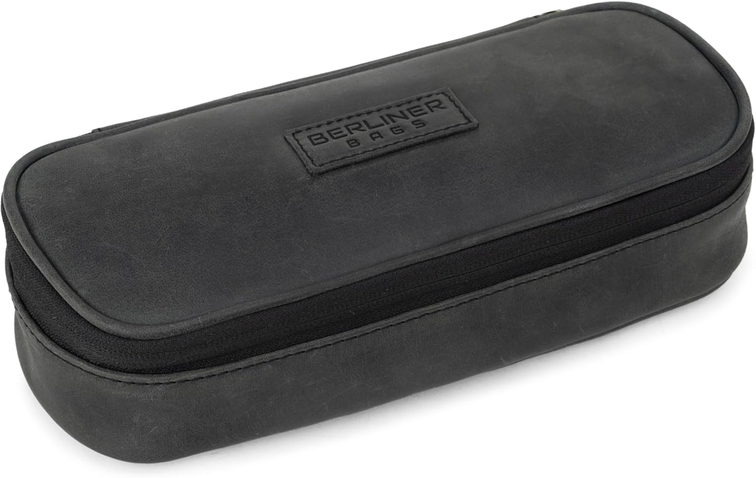BERLINER BAGS Vintage Genuine Leather Pencil Case Felix, Pencil Pouch for Work or University, Pen Case Organizer for Men and Women - Brown