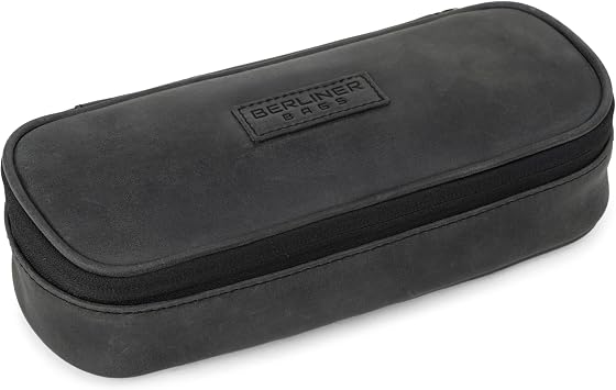 BERLINER BAGS Leather Pencil Case Felix For Men & Women - Dark Grey