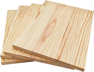 4 tableros rectangulares de madera sin terminar para manualidades, 20 x 15 x 1 cm, bloques de madera en blanco para tallar, pintar y quemar