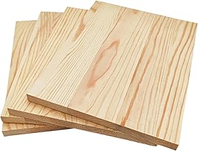 Wood Boards Rectangular Wood Blocks Unpainted Wood Blocks for Crafts 20x15x1cm Blank for Carving, Painting and Burning Set of 4