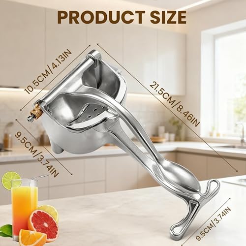 Miniatura 5 de Extractor de jugo de fruta fresca de aleación de aluminio, exprimidor de jugo de mano, agarre ergonómico, fácil de usar, extracción eficiente de