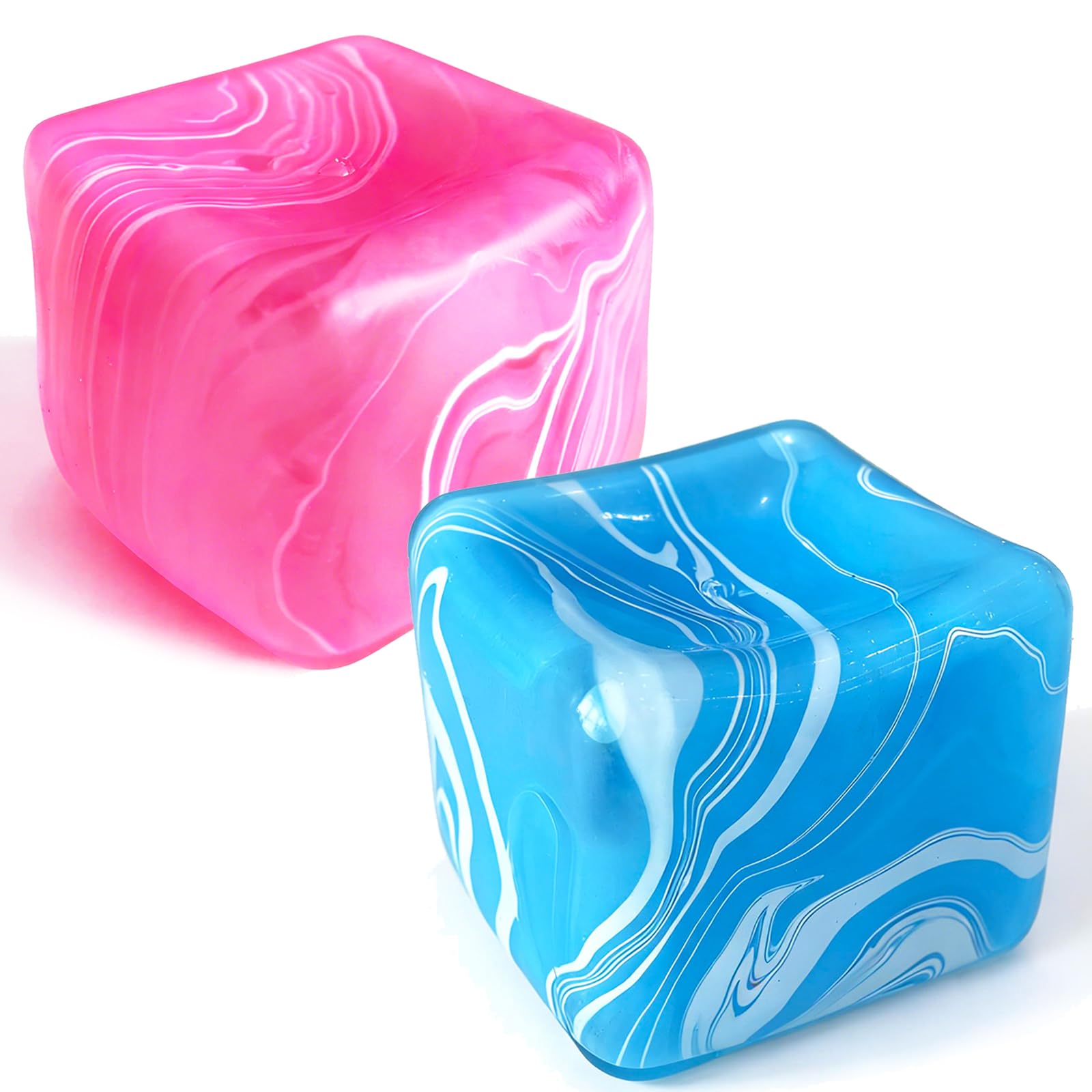 Photo 1 of 2Packs Stress Cube Squishies, Slow Rise Squish Cube Shape Sensory Fidget Toy for Kids, Stress Relief Squeeze Gifts for Boys Girls