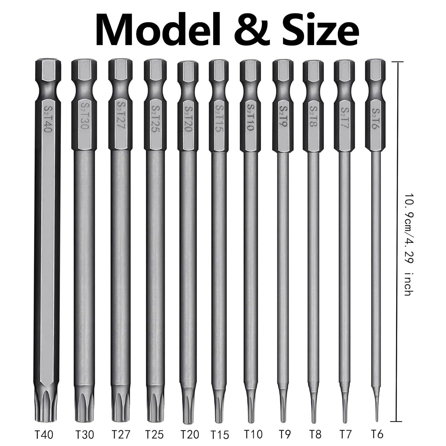 11-Piece 100 mm T6-T40 Magnetic Torx Hex Handle Screwdriver Set - Image 3