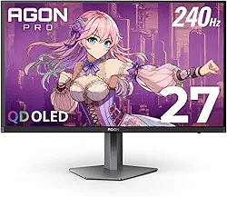 AOC Monitor para jogos de torneios Agon Pro AG276QZD2 de 27 polegadas OLED, 2560 x 1440, 240 Hz, 0,03 ms, G-Sync, compatível com PS5 e Xbox Switch, brilhante, preto
