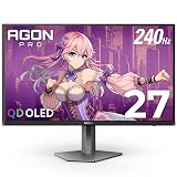 AOC Monitor para jogos de torneios Agon Pro AG276QZD2 de 27 polegadas OLED, 2560 x 1440, 240 Hz, 0,03 ms, G-Sync, compatível com PS5 e Xbox Switch, brilhante, preto — imagem 1