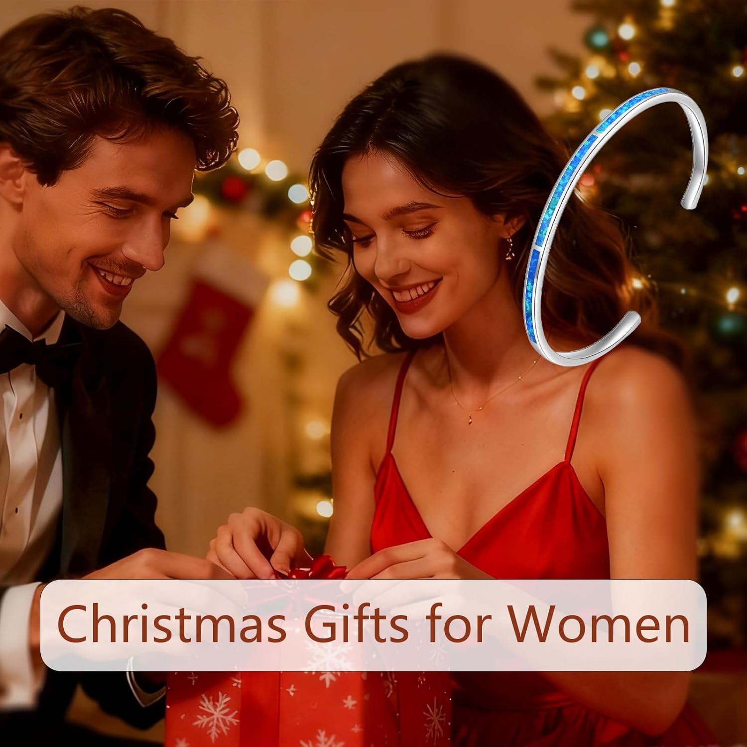 WINNICACA Bracelet for Women Opal Bracelet 925 Sterling Silver Opal Cuff Bangle Bracelets Inspirational Fine Jewelry Gifts for Women Her Wife Mom Daughter Anniversary Birthday Gifts Ideas - Image 7