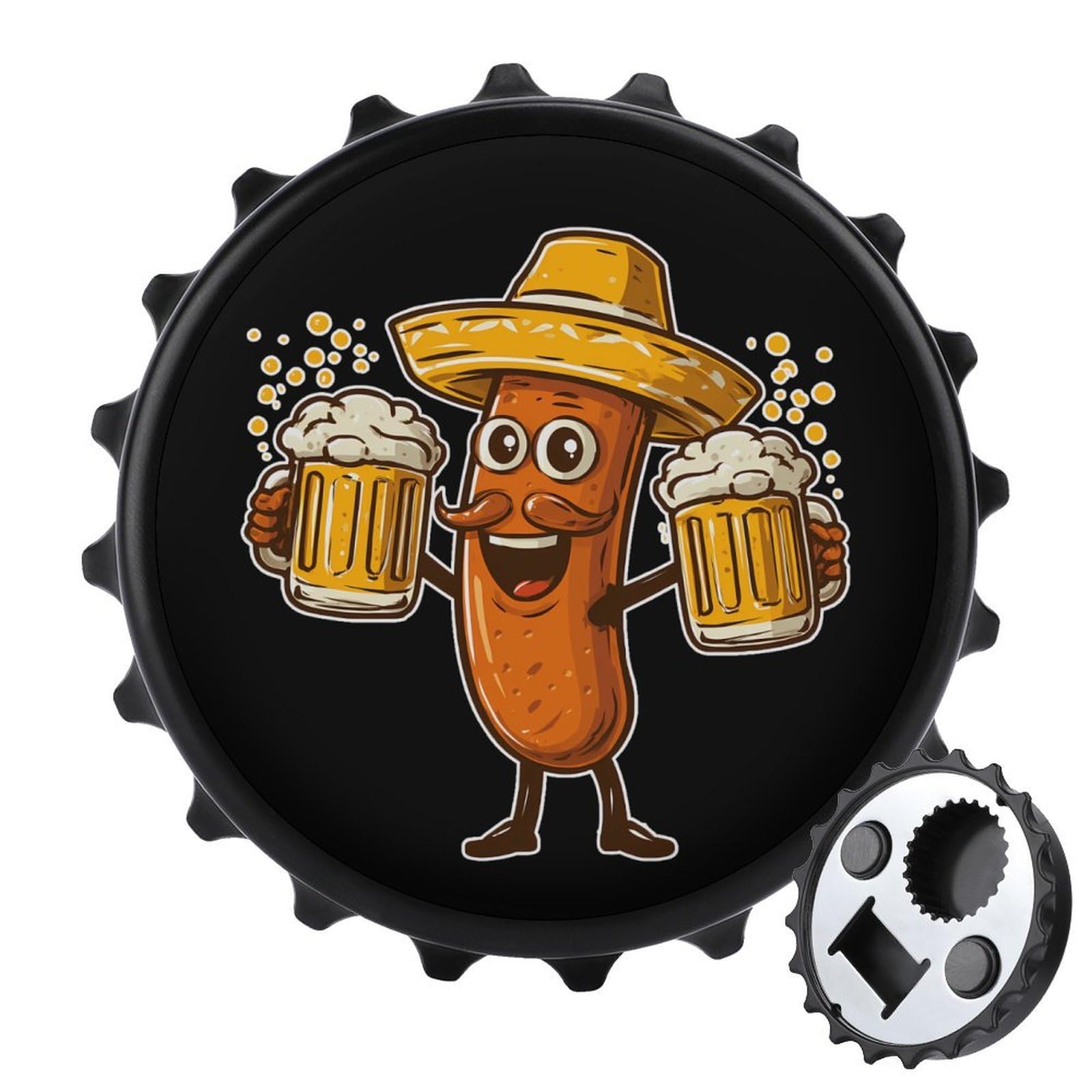 Sausage Beer Mugs Magnetic Bottle Opener Refrigerator Magnet Fridge Magnets Kitchen Supplies