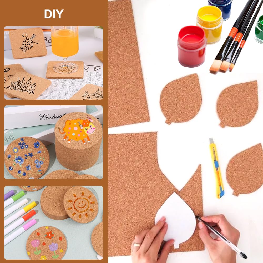 Tablero Autoadhesivo para Manualidades 8 Piezas 29,7x21cm A4 Corcho Autoadhesivas
