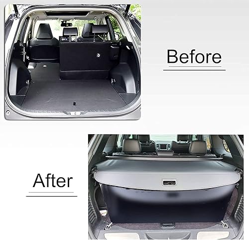 Miniatura 9 de kaungka Funda protectora de carga compatible con Jeep Grand Cherokee 2022 2023 de 5 asientos (2 filas WL) 4XE Durable Black Rear Trunk Shield