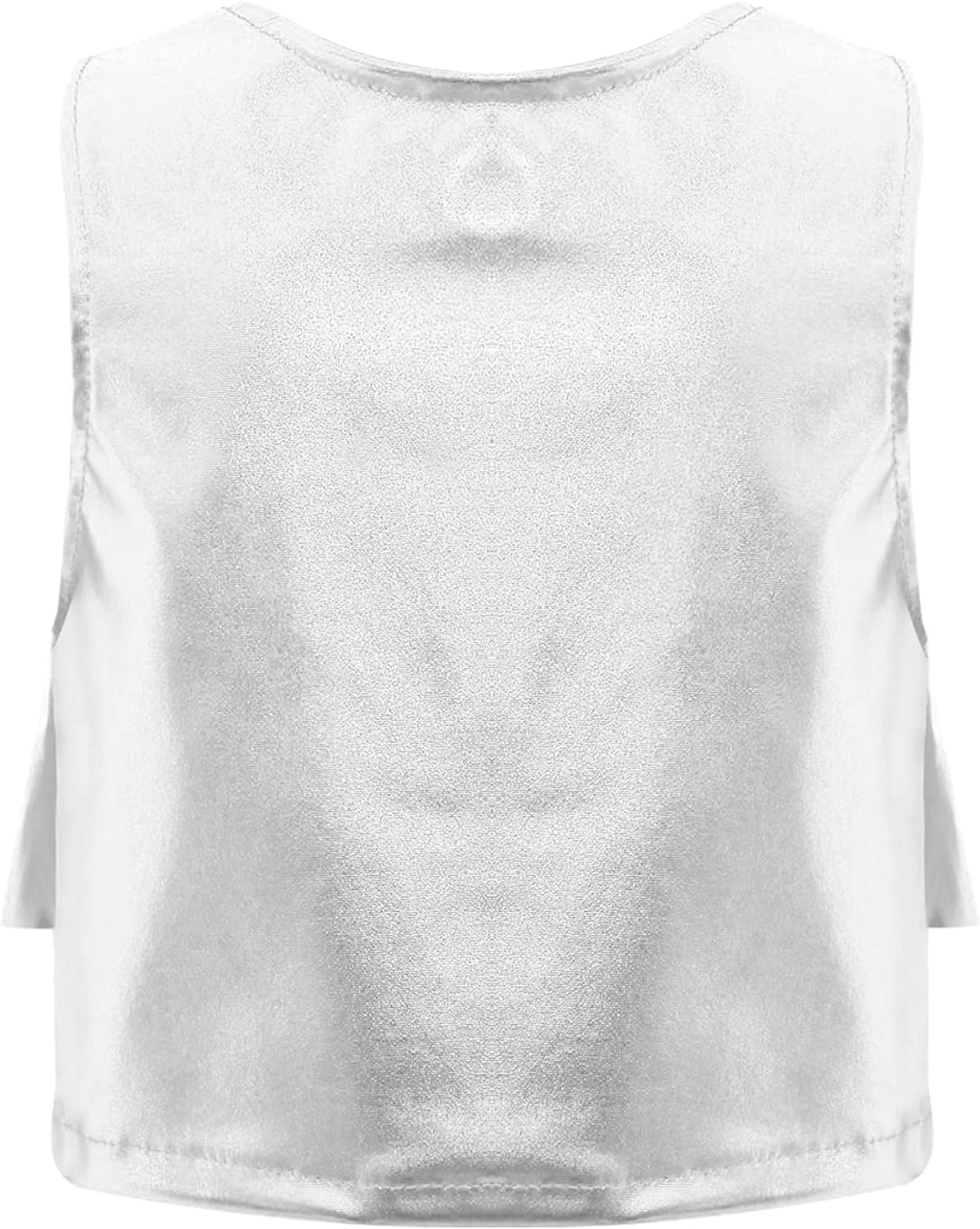 Kids Girls Shiny Metallic Cami Shirts Vest Hip Hop Jazz Modern Dance Crop Tank Tops Cheerleading Dancewear