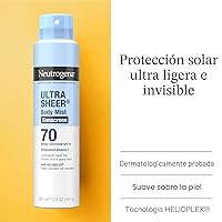 Vista 3 de Neutrogena Ultra Sheer Body Mist - Protector solar en aerosol de amplio espectro, SPF 70, protector solar en aerosol ligero, no graso y resistente