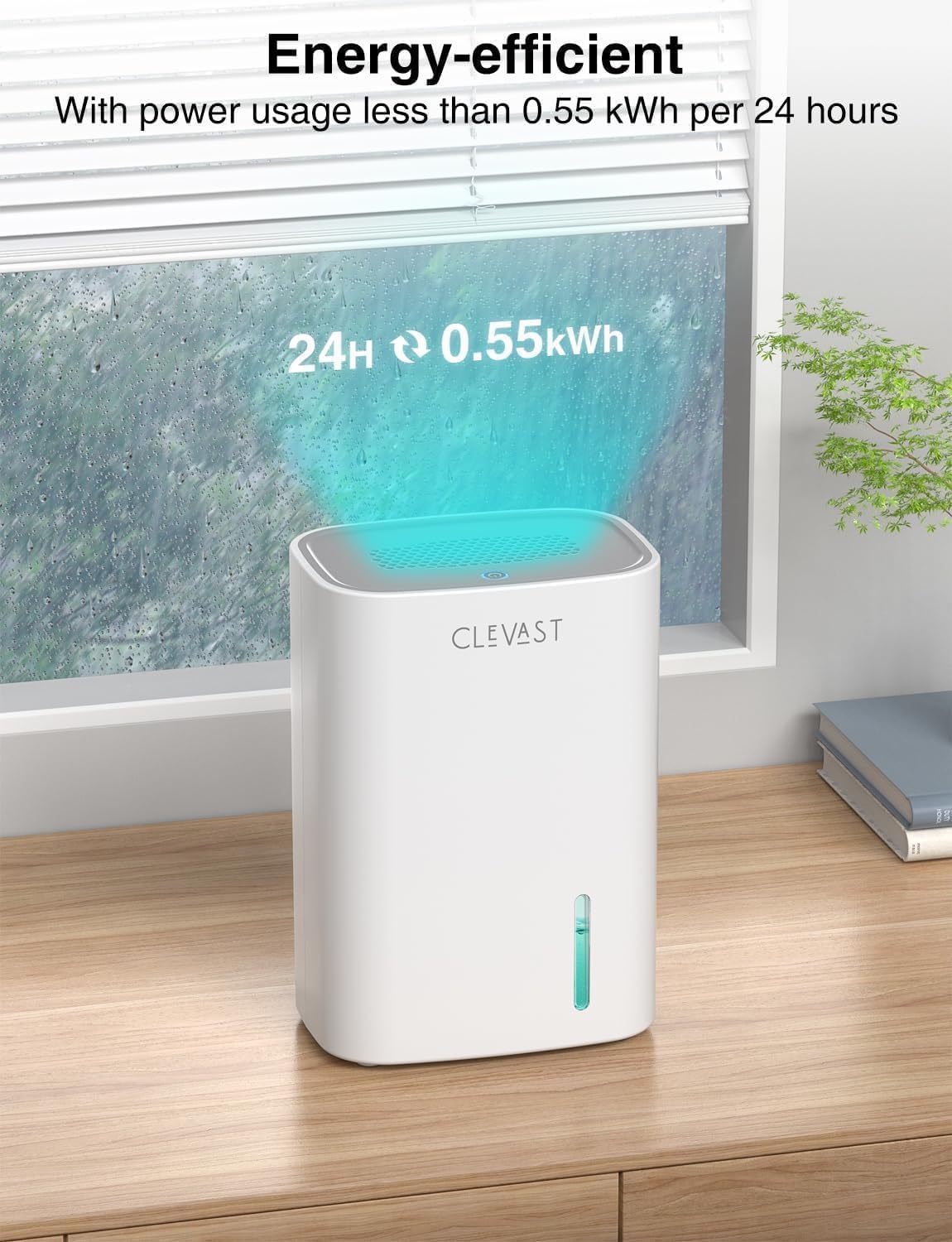 CLEVAST Small Dehumidifier for Home, 30 OZ Mini Quiet Dehumidifiers for Bedroom, Portable Compact Air Dehumidifier for Bathroom, Closet, RV, Camper, House (60 sq. ft), Not Cordless
