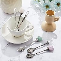 Vista 5 de 6 cucharas de té vintage, cucharas de aleación de cristal para té caliente, café, helado y más