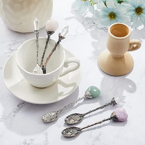 Miniatura 5 de 6 cucharas de té vintage, cucharas de aleación de cristal para té caliente, café, helado y más