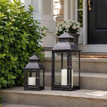 NEEDOMO Lanterns Decorative Outdoor&Indoor, Set of 2 (17