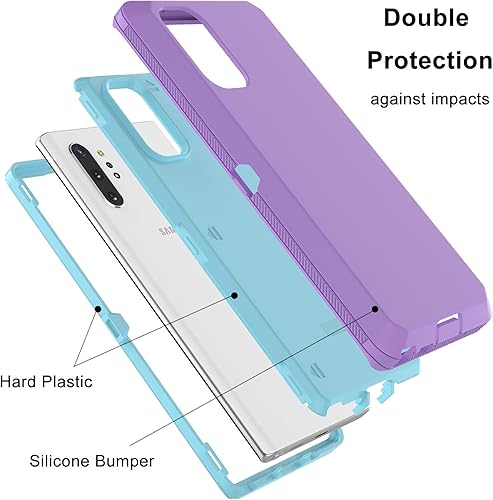 Miniatura 2 de Funda protectora híbrida para Samsung Galaxy Note 10 Plus, protección a prueba de golpes, resistente, de plástico duro, de goma, híbrida, para Lila