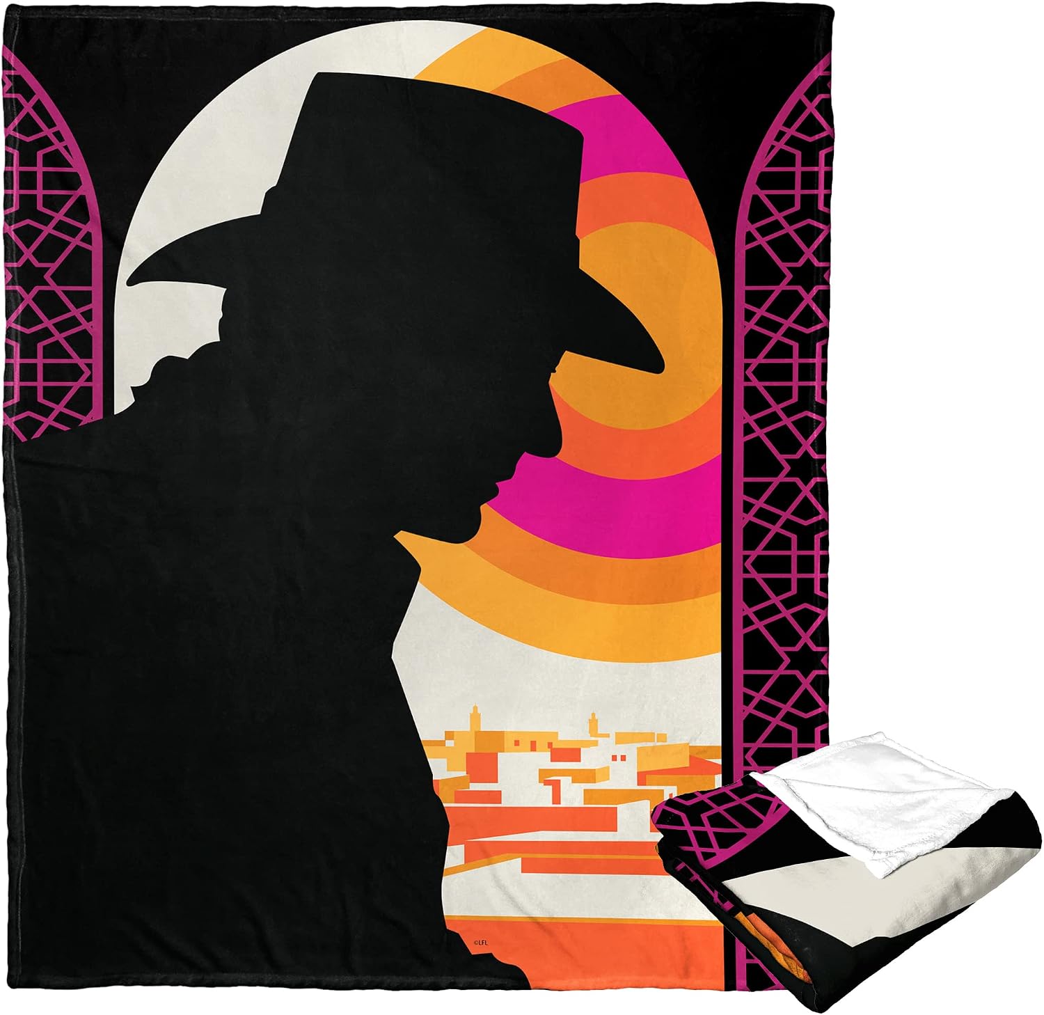 Northwest Indiana Jones Silk Touch Throw Blanket, 50" x 60", Famous Silhouette image 2