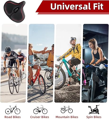 Miniatura 6 de Zenicham Asiento de bicicleta para hombres y mujeres  Asiento de bicicleta suave de gran tamaño de repuesto cómodo  Sillín de bicicleta acolchado