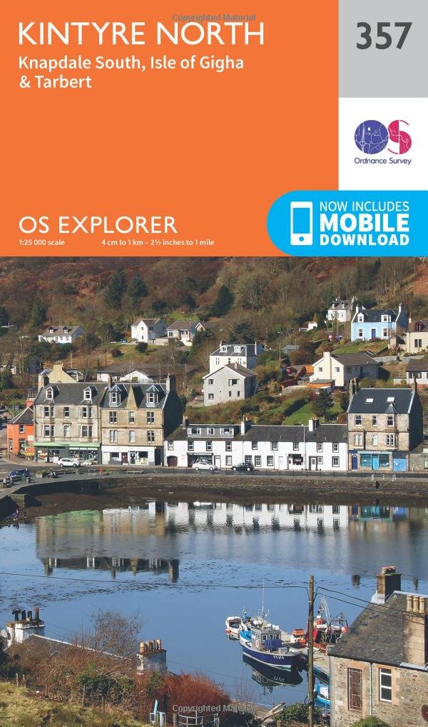 Ordnance Survey Unisex Orange Explorer 357 Kintyre North Map With Digital Version