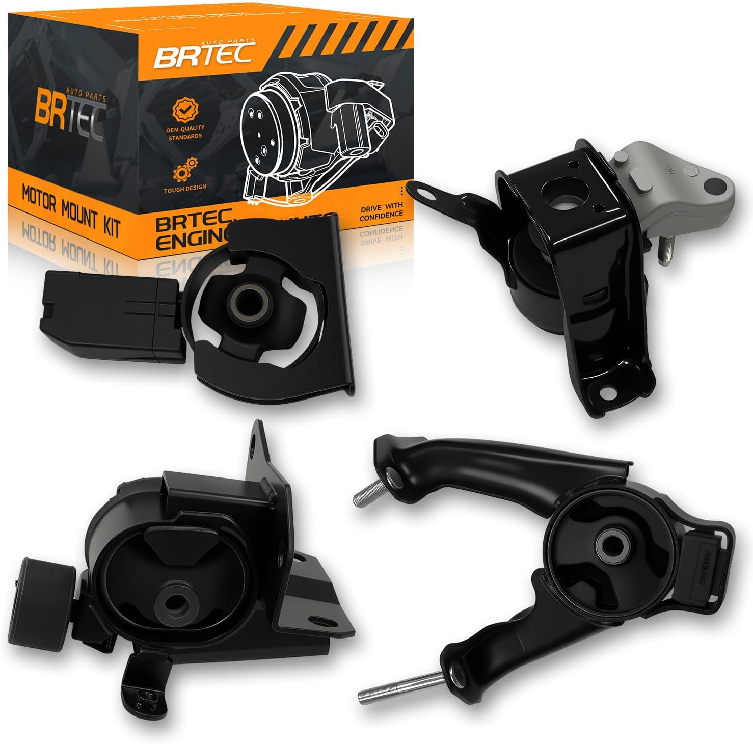 1.8L Engine Motor Mount Set Compatible with Toyota Corolla Matrix Base/ XR 2WD 2003-2008, Pontiac Vibe 2003-2008 Automatic Transmission A4219, A4221, A4220, A4218
