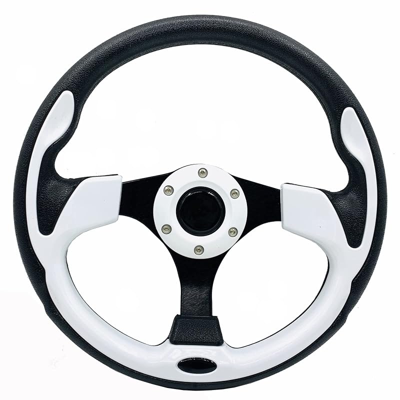 Volante para Carrinho de Golfe YEHICY com Empunhadura Branca, 31,8 cm, 3 Raios