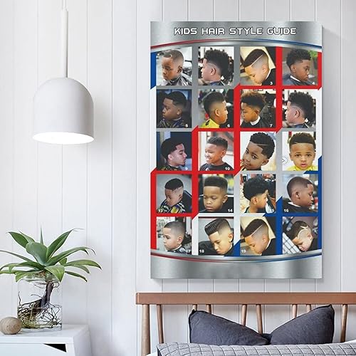 Miniatura 5 de Póster de peluquería para decoración de pared, peinados infantiles, estilo moderno de cabello para niños, impresiones artísticas de pared para