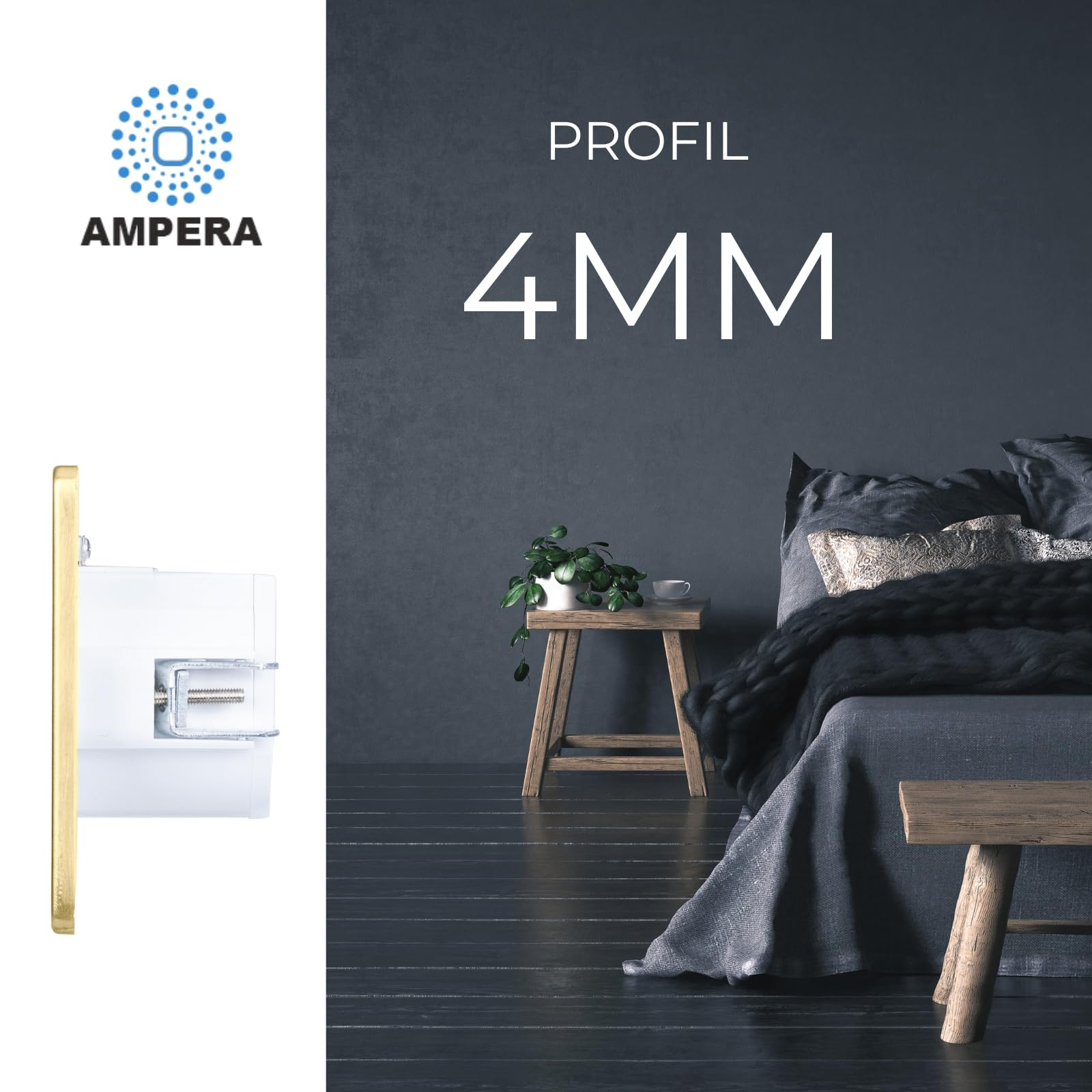 Acier brossé blanc simple en laiton PVD de prise électrique