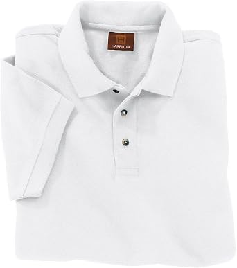 Harriton M200 Mens Ringspun Cotton Pique S-Sleeve Polo White X-Large